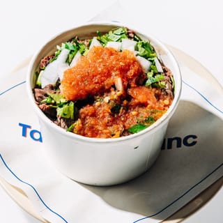 BEANS W/ CARNE ASADA 8oz